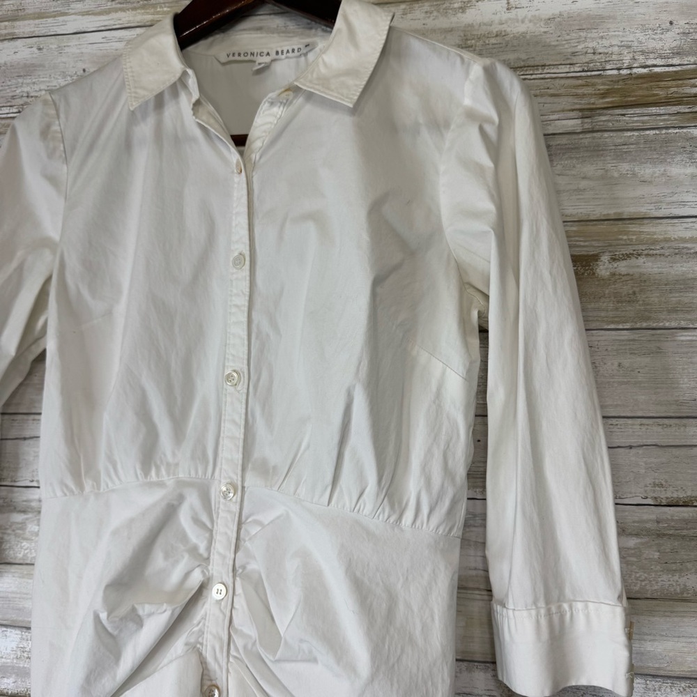 Veronica Beard Capella White Button Down Shirt Dress Women’s size 6 - Picture 4 of 13